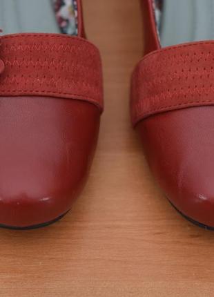 Жіночі червоні шкіряні туфлі на танкетці hotter, 38.5 розмір. оригінал5 фото