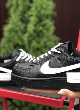 Nike air force 1 shadow🆕женские кожаные кроссовки найк аир форс🆕черно-белые3 фото