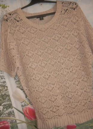 Нежная нюдовая кофточка-паутинка xs