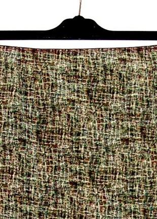 Стильная юбка прямая миди с разрезом спереди оливковая-бежевая-коричневая женская4 фото