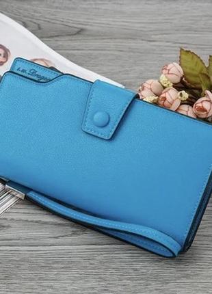 Модный женский кошелёк клатч красный, голубой, фиолетовый портмоне3 фото