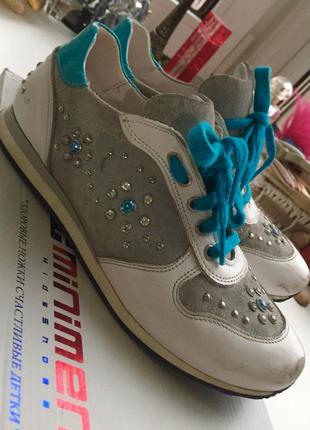 Кожаные ортопедические кроссовки для девочки minimen турция