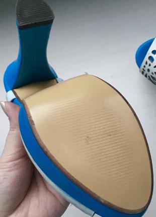 Ажурные босоножки туфли spagna на каблуке каблуках кружевные гипюровые высокие голубые6 фото