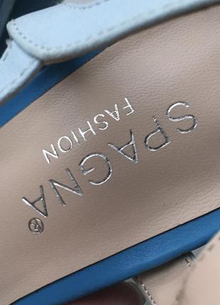 Ажурные босоножки туфли spagna на каблуке каблуках кружевные гипюровые высокие голубые3 фото