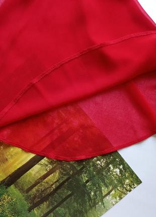 ❤️ червона шифонова блуза з широкими рукавами, красная легкая прозрачная блуза atmosphere5 фото