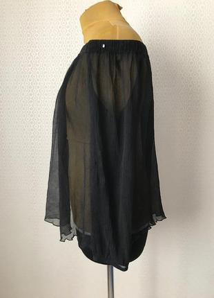 Шелковая полупрозрачная черная блуза от sportmax (max mara), размер m-l-xl5 фото