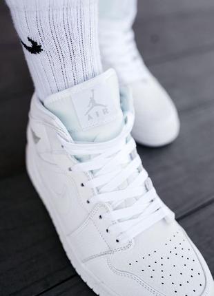 Nike air jordan white кроссовки найк женские джордан кеды4 фото