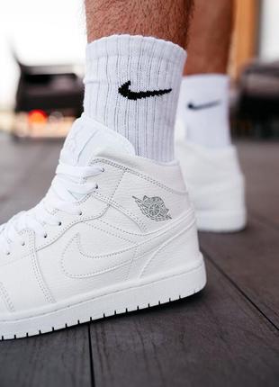 Nike air jordan white кроссовки найк женские джордан кеды7 фото