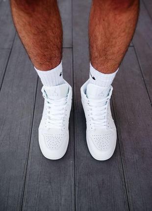 Nike air jordan white кроссовки найк женские джордан кеды2 фото