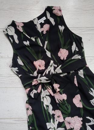 Шифоновое платье миди в цветы р.10 (м)6 фото