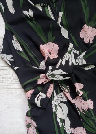 Шифоновое платье миди в цветы р.10 (м)5 фото
