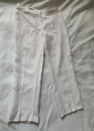 Шерстяные белые фирменные брюки5 фото