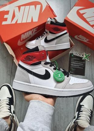 Стильні чоловічі кросівки демісезонні високі nike air jordan шкіряні найк