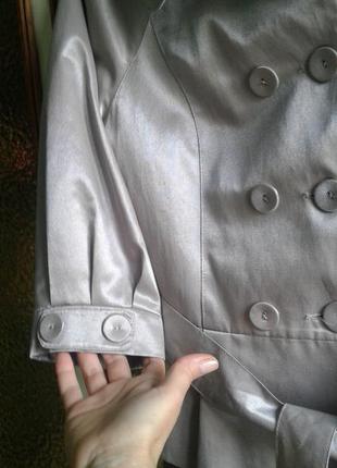 Жакет легкий матовое серебро посеребряный пиджачок весна- лето4 фото