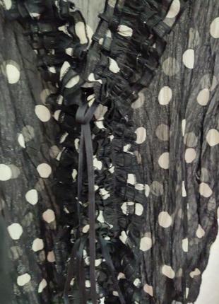 Стильная блуза на завязках в горох размер 34-385 фото