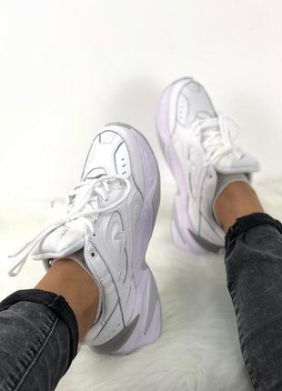 Nike m2k tekno triple white кроссовки найк женские техно м2к3 фото