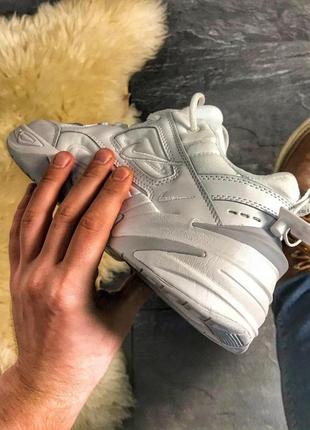 Nike m2k tekno triple white кроссовки найк женские техно м2к обувь9 фото