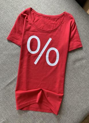 Красная хлопковая футболка h&m zara mango