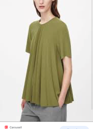 Женская шикарная плиссированная футболка блуза топ cos2 фото