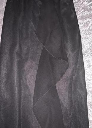 Чёрная длинная летняя юбка в пол на резинке  lindon  размер л4 фото