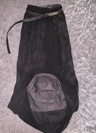 Чёрная длинная летняя юбка в пол на резинке  lindon  размер л7 фото