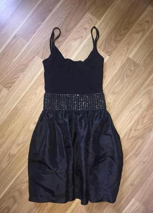Черное женское брендовое нарядное платье бренд tally weijl сзади молния5 фото