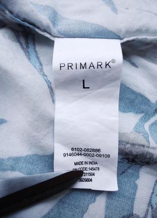 Рубашка  гавайская primark india viscose гавайка светлая (l)6 фото