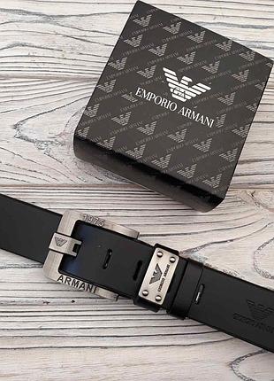 Ремінь чоловічий шкіряний у стилі armani / ремінь пояс шкіра