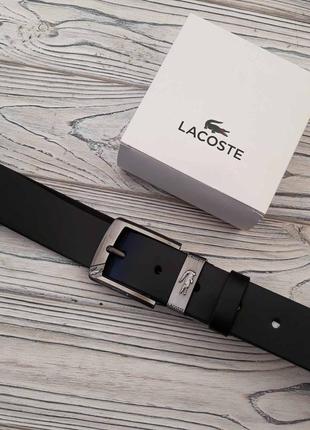 Ремінь чоловічий шкіряний у стилі lacoste / ремінь пояс шкіра