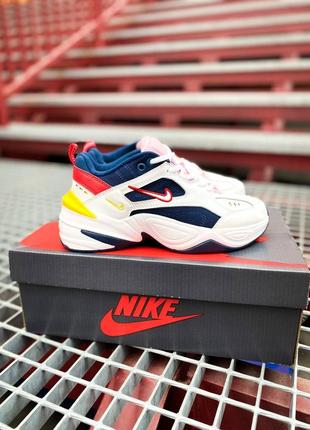 Мужские кроссовки nike m2k tekno blue white,кроссовки найк м2к текно синий с белым не высокая платформа8 фото