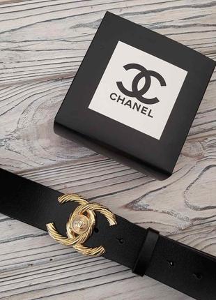 Ремень женский кожаный в стиле chanel / ремінь пояс шкіра1 фото