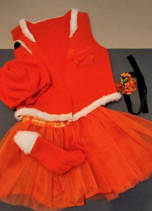 Костюм лисички для дівчинки, карнавальний костюм лисички1 фото