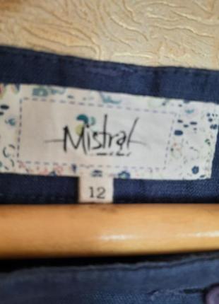 Льняные штаны прямые брюки в базовом синем цвете с карманами10 фото
