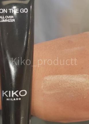 Рідкий хайлайтер для обличчя та тіла kiko on the go all over luminizer2 фото