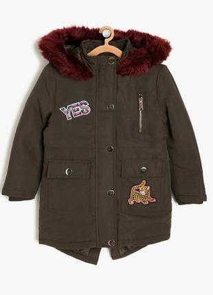 Куртка, парку кольору хакі,курточка осіння,демі з хутром і кишенями