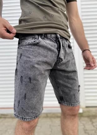 Джинсовые шорты мужские рваные серые турция / джинсові шорти чоловічі рвані сірі турречина