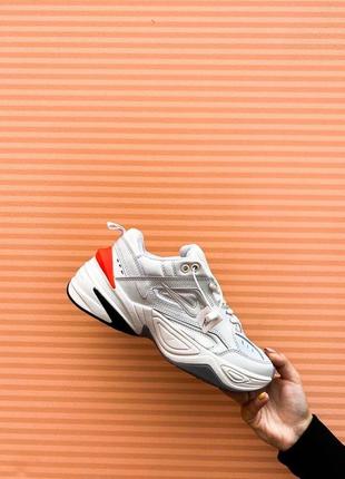 Nike m2k tekno white orange red кроссовки найк женские м2к техно10 фото