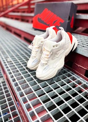 Nike m2k tekno white orange red кроссовки найк женские м2к техно4 фото