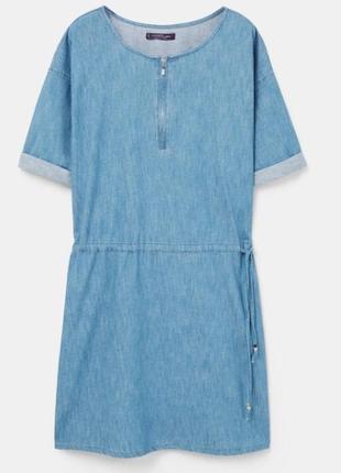 Легкое-джинсовое-платье , манго виолетта, р. л, пог 624 фото