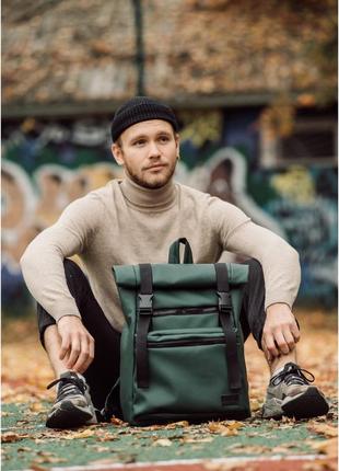 Чоловічий рюкзак рол зелений3 фото