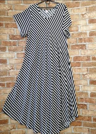 Длинное платье в полоску