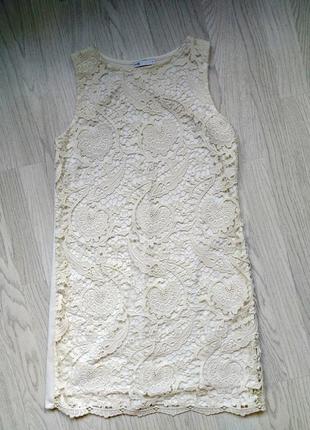 Ажурное платье oodji с вышивкой, белый цвет. новое.3 фото