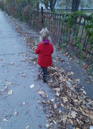 Пальто детское красное, для маленькой девочки леди zara kids9 фото