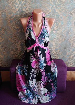 Красивый летний сарафан открытые плечи платье в цветы3 фото