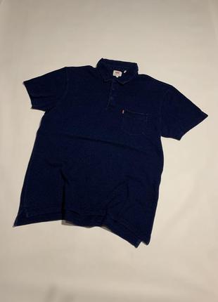 Мужское оригинальное поло футболка levi’s polo t shirt i ndigo m