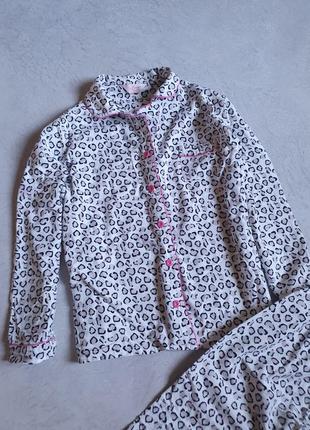 Теплая байковая пижама с лепардовым принтом р.l-xl4 фото