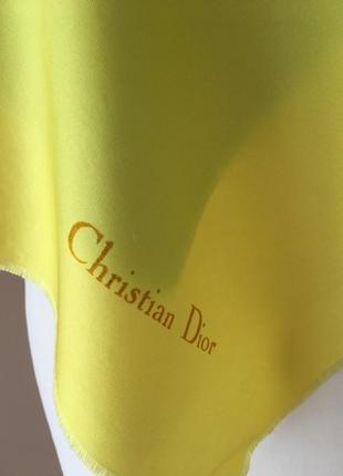 Винтажный шелковый платок от кристиан диор christian dior 100% шелк3 фото