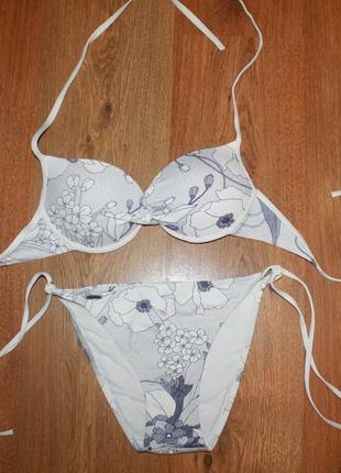 Купальник роздільний білий квітковий принт sun valley 38р.