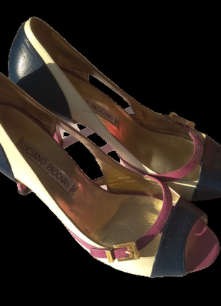 Туфлі ,  кольорові, лакована шкіра, підбор, італія, luciano padovan