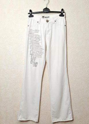 Сardellino турецкие брендовые джинсы белые женские штаны декор пайетки летние1 фото